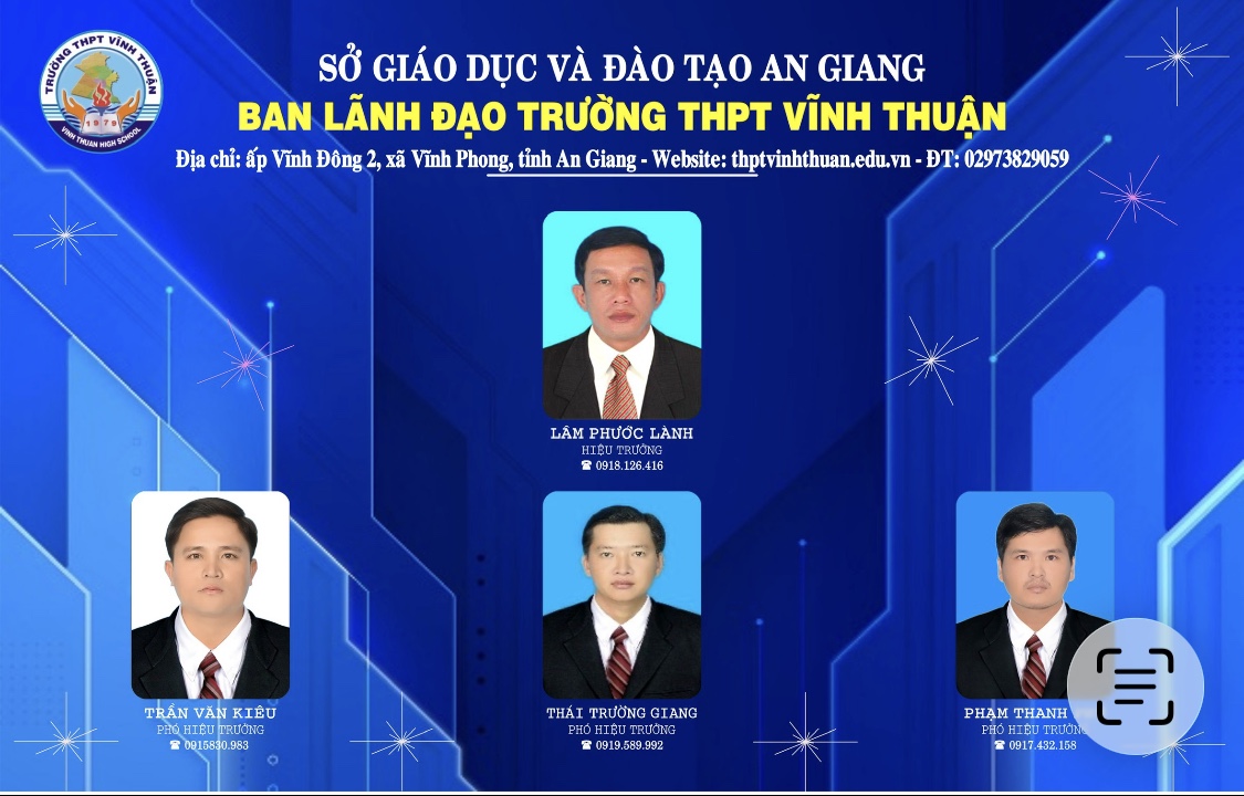 Ban Giám Hiệu trường THPT Vĩnh Thuận , tỉnh An Giang